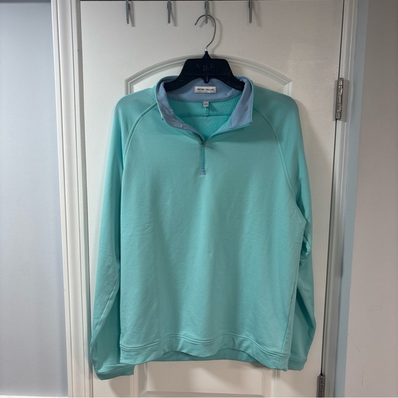 Peter Millar Crown Sport Perth Sugar Stripe Performance Quarter Zip Pullover M - Picture 1 of 5